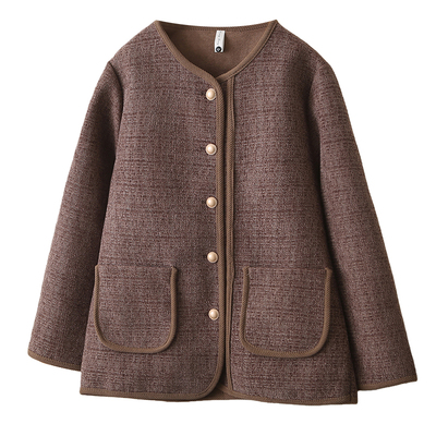 翠袖大码女装独特漂亮巨好看的初冬小香风外套女2025新款加厚保暖