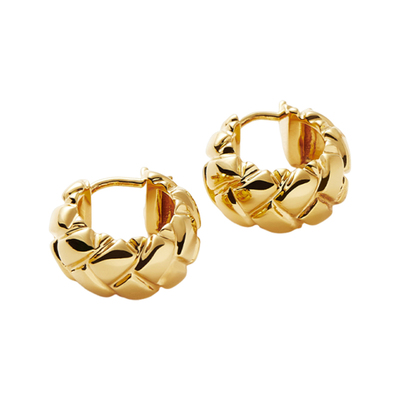 Missoma玫瑰同款菱格纹耳环