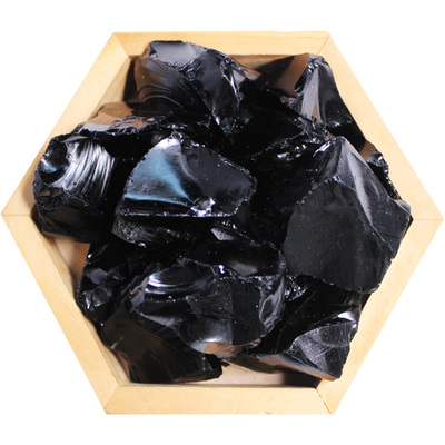 天然高品质黑曜石原石扩香石摆件