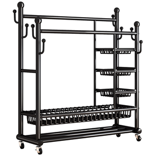 挂衣架落地卧室家用阳台双杆晾晒衣架房间衣物收纳架可移动衣帽架