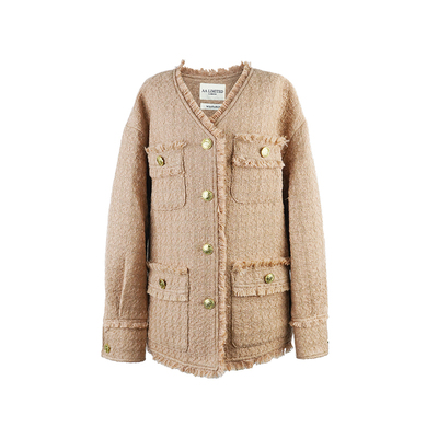 aaaaxbbb流苏小香风外套上衣羊毛