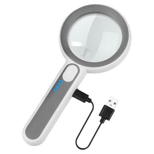 电高倍30倍阅读放大镜led灯手持式看手机阅读户外便携式电子维修