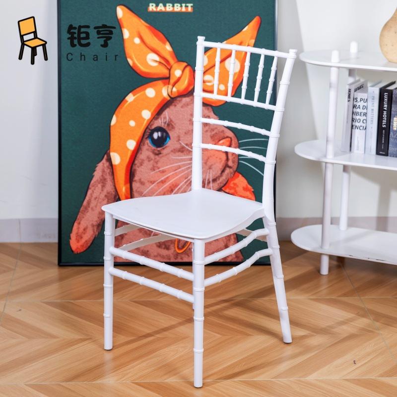 婚宴户外宴会椅PP塑料直供椅子餐椅批发椅跨境竹节婚庆酒店