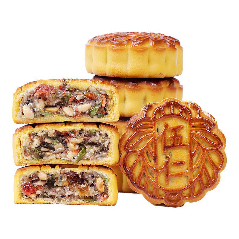 酥上煌五仁月饼传统手工糕点老式月饼广式早茶点心礼盒中秋节送礼