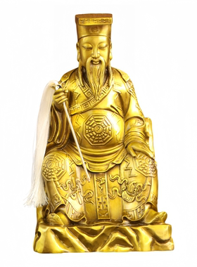 黄铜吕洞宾全真祖师吕祖供奉神像