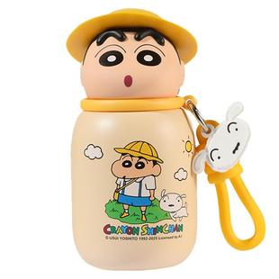 蜡笔小新联名保温杯高颜值2025新款女情侣便携学生上学专用水杯子