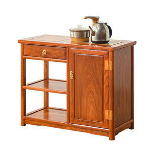 刺猬紫檀茶水柜烧水壶一体红木移动茶几柜实木茶桌花梨木沙发边柜