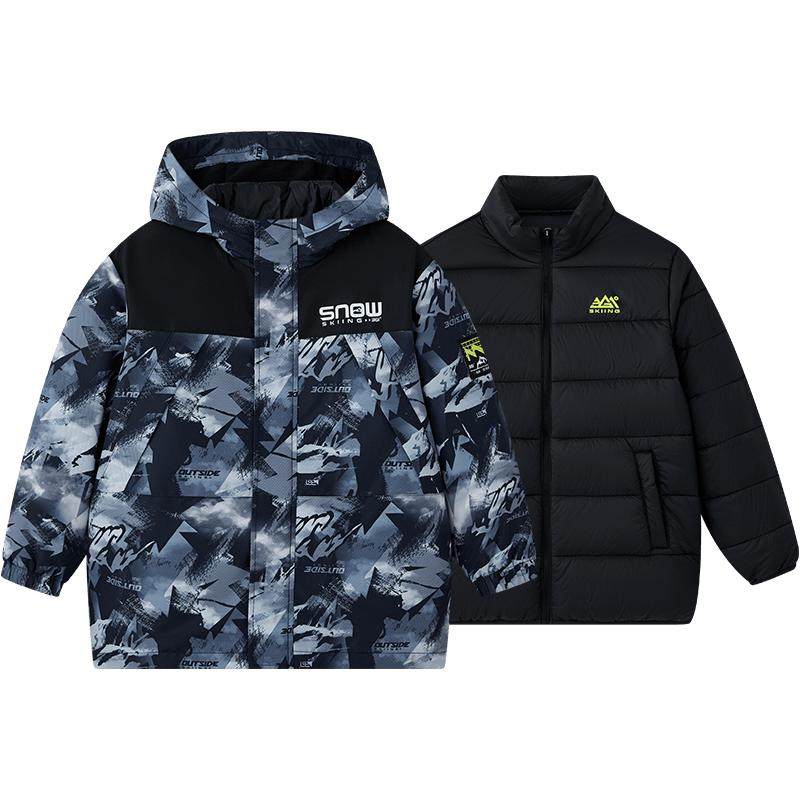 两件套|361童装男童三防外套2025秋冬户外保暖儿童冲锋外套棉服