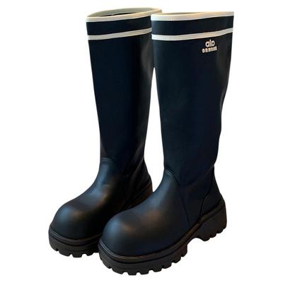 休闲复古厚底增高骑士高筒靴子