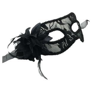 威尼斯黑色蕾丝面具女化装舞会半透明面具半脸成人万圣节道具