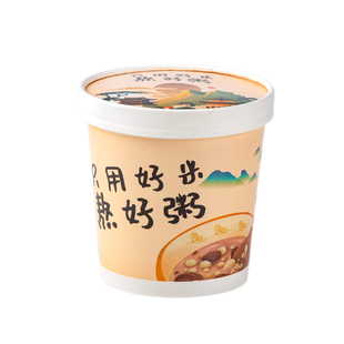 粥桶打包盒外卖打包粥碗粥杯一次性商用加厚带盖牛皮纸粥盒可定制