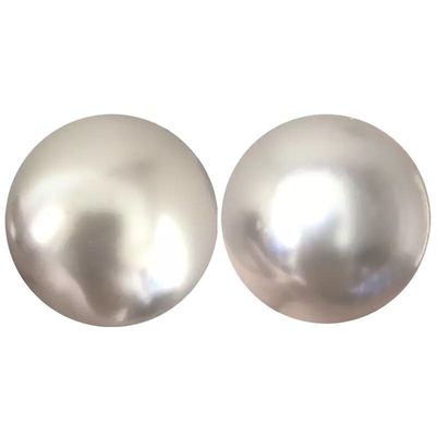 超大珍珠耳钉女复古赫本防过敏