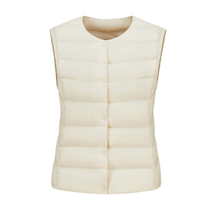 袂绒轻薄羽绒马甲背心女款2025新款冬季内搭流行白色马夹薄款内穿