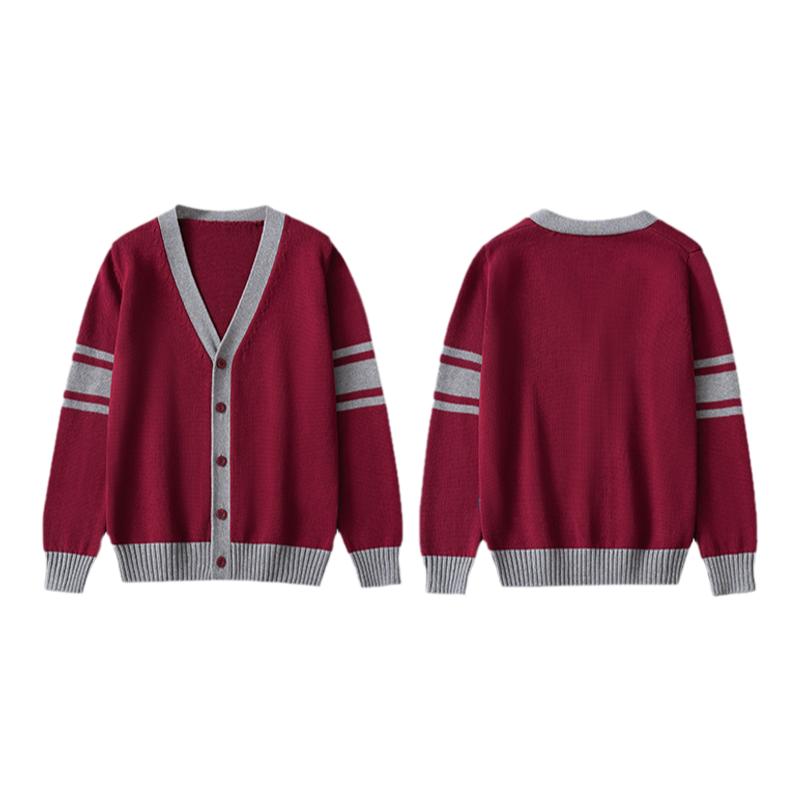 儿童绿色毛衫小学生校服针织衫男童春秋毛衣班服女童针织外套衣服