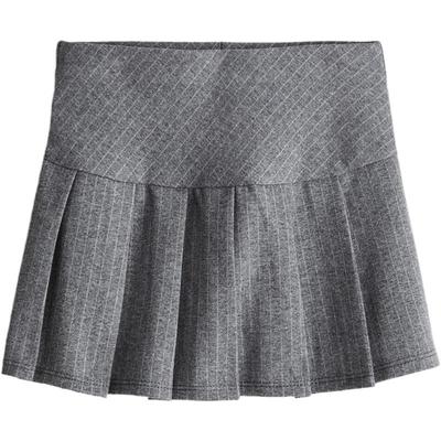 HM童装儿童女童半身裙秋季褶裥喇叭细条纹印花半身裙1246529