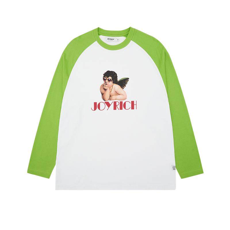 JOYRICH美式街头天使印花宽松休闲插肩长袖25春秋T恤男女同款
