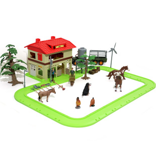 农场庄园玩具仿真房屋拖拉机大风车谷仓场景模型布置摆件儿童礼物