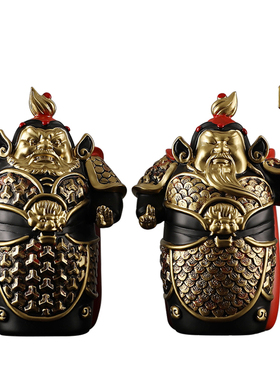 护宅新中式风电视柜哼哈二将摆件