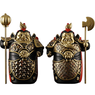 门神摆件哼哈二将新中式家居装饰品客厅门口隔断玄关电视柜书房