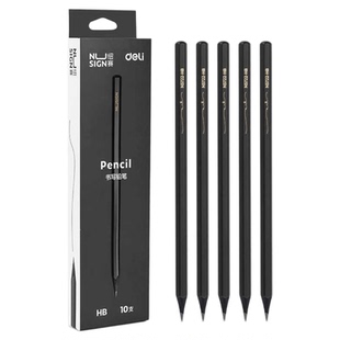 得力纽赛三角杆黑木铅笔2b考试专用涂卡笔小学生一二三年级儿童幼儿园初学者hb答题卡素描无毒