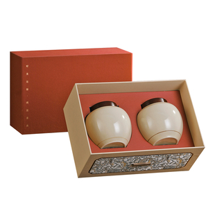 国风高档陶瓷罐茶叶礼盒空盒红茶绿茶单罐加杯包装包装盒盒子定制