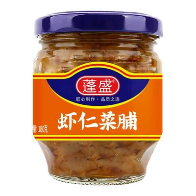 蓬盛虾仁菜脯180g下饭菜潮汕特产虾仁萝卜干酱菜配粥拌饭咸菜榨菜