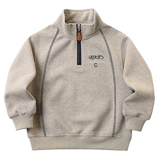 男童春季卫衣2026新款中大童儿童洋气半高领防风运动百搭童装上衣