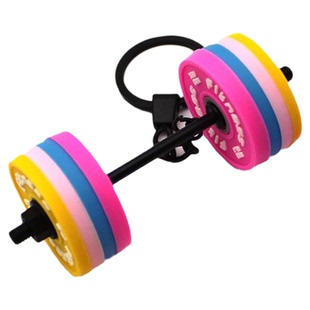 彩色迷你健身背包挂件钥匙扣礼物品大杠铃小哑铃摆件装饰品多巴胺