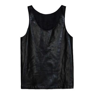 立体剪裁无性别皮背心马甲NOP