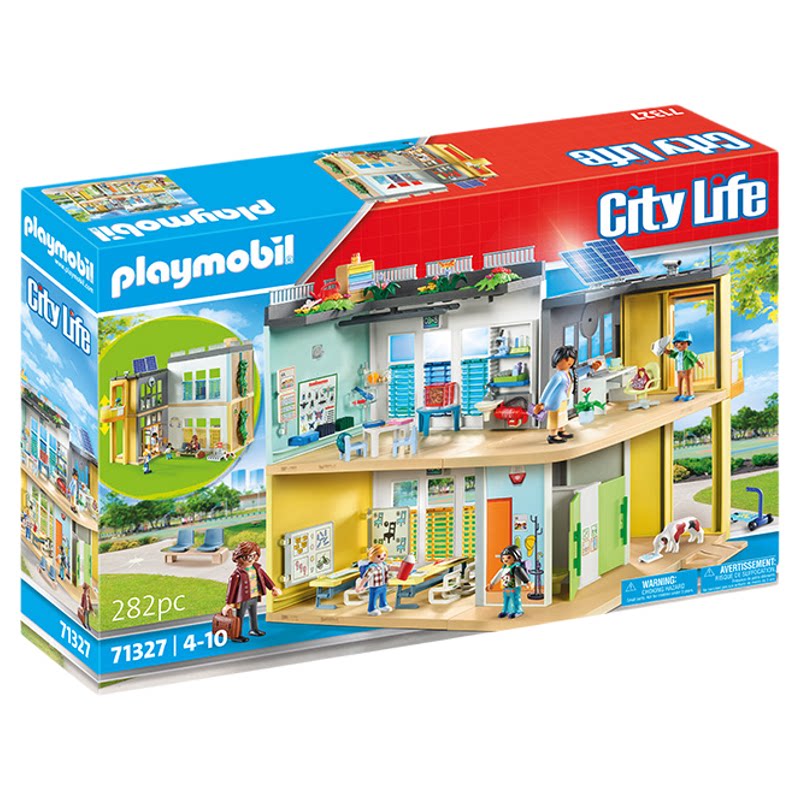 PLAYMOBIL摩比世界儿童玩具大学校房子拼装人偶通用塑胶玩具71327