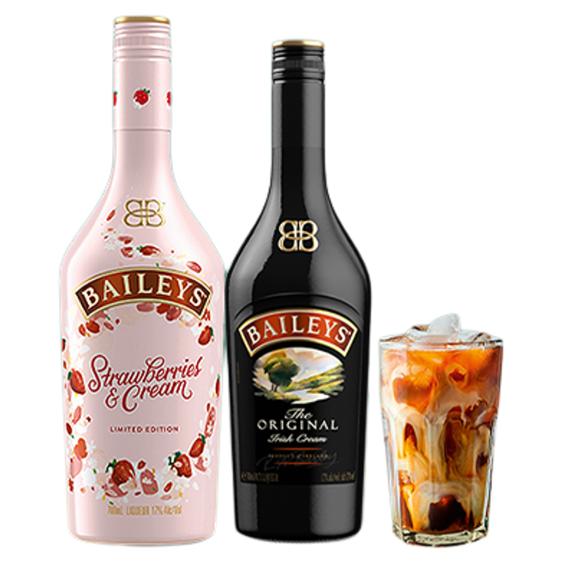 百利甜酒baileys原味500ml草莓味700ml双支奶油配制力娇酒利口酒