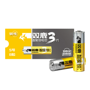 双鹿5号8节装1.5V电子锁专用碱性LR6电池指纹锁密码锁防盗门智能门锁儿童玩具遥控器五号AA干电池不漏液