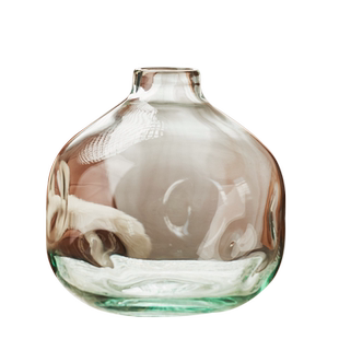 轻奢特大号不规则花瓶 手工透明玻璃花器客厅插花日本吊钟马醉木