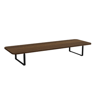 Brateck北弧电脑显示器增高架办公室胡桃木色桌面式置物支架G600