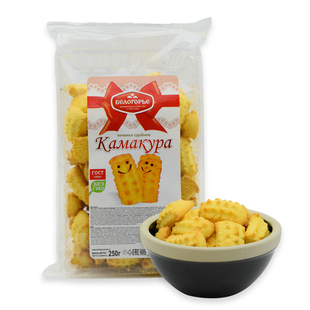 俄罗斯进口玉米苏打饼干别洛哥里耶牌营养早餐蛋黄酥250g网红零食