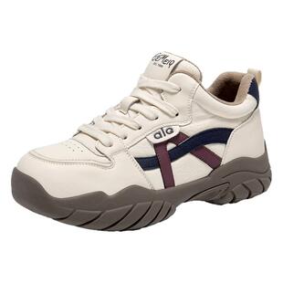 戈美其加绒老爹鞋女2025冬季新款小个子厚底增高休闲鞋软底运动鞋