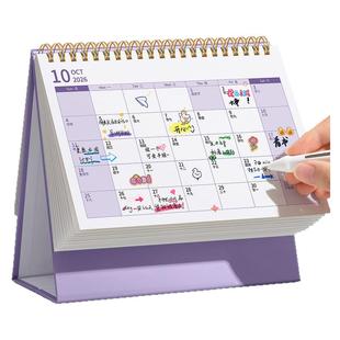 简约日历2026新款学生记事本备忘录中高考倒计时计划本月历年历全年创意办公室桌面摆件2024年小台历可定制