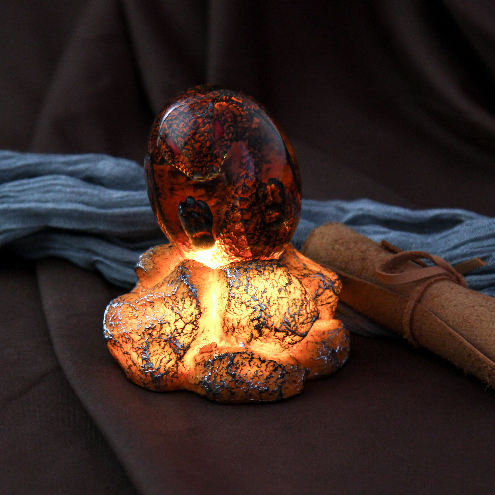 水晶发光树脂熔岩龙蛋摆件模型恐龙蛋男生房间装饰品布置摆设