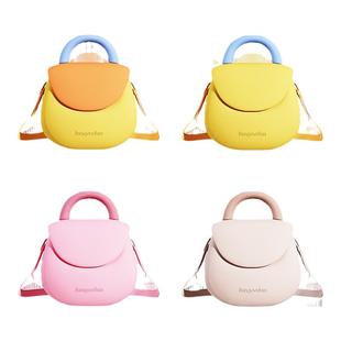 【一二布布同款小黄包】迷你手机包拼色手提包清新文艺单肩斜挎包