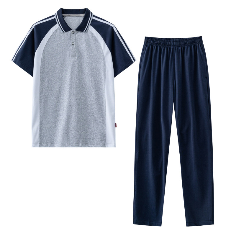 休闲学生校服短袖纯棉运动套装