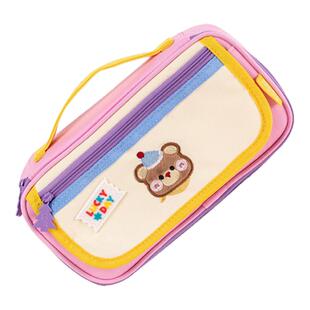 2026新一木林彩虹贩卖大容量笔袋高颜值女孩文具袋款多功能多巴胺色笔盒初高中小学生原创设计可爱少女心文具