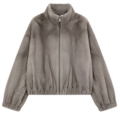 皮草皮毛一体外套短大衣仿水貂绒