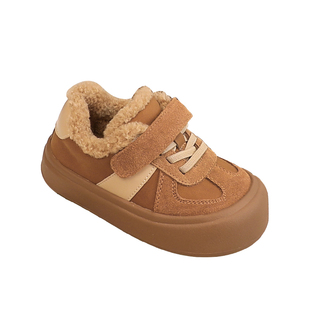 韩版儿童棉鞋2025冬季新款男童羊羔毛加绒保暖冬鞋女童宝宝二棉鞋