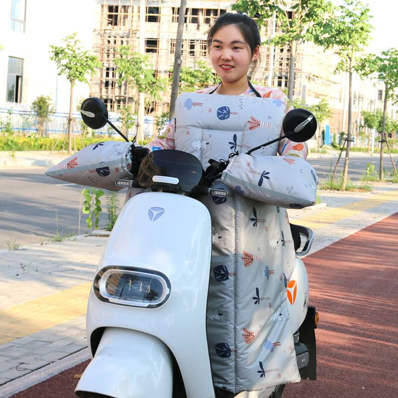 电动车档挡风被冬季电动车挡风罩冬款两件式冬天骑车保暖神器加厚