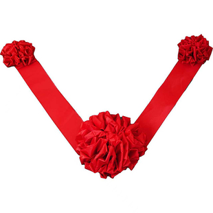 婚车装饰车头拉花接亲车大红花球结婚全套高级车队汽车布置头车花