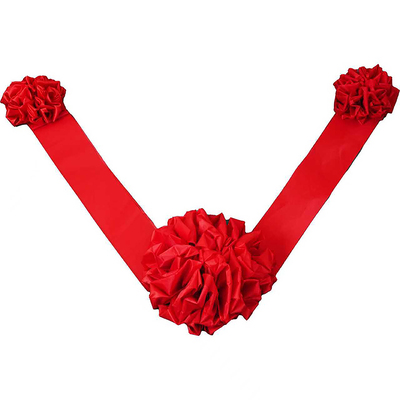 婚车装饰车头拉花接亲车大红花球