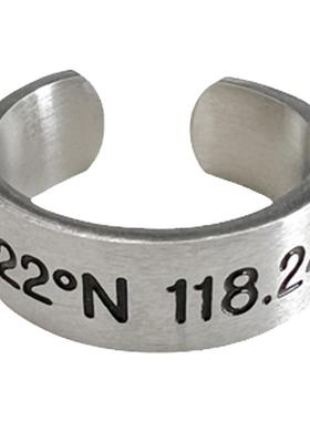 KORKEN欧美风钛钢经纬度情侣戒指