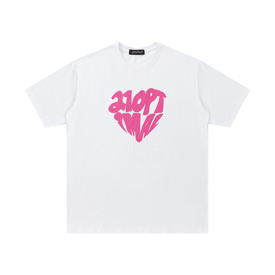 21 optimal李灿森同款 爱心logo 情侣圆领宽松T恤