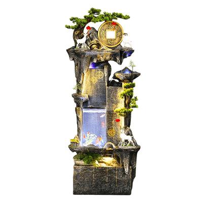 高山流水喷泉鱼缸风水轮家居饰品