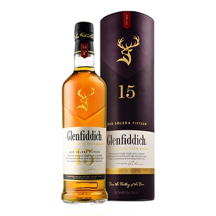 格兰菲迪15年苏格兰单一麦芽花果香威士忌700mL洋酒Glenfiddich
